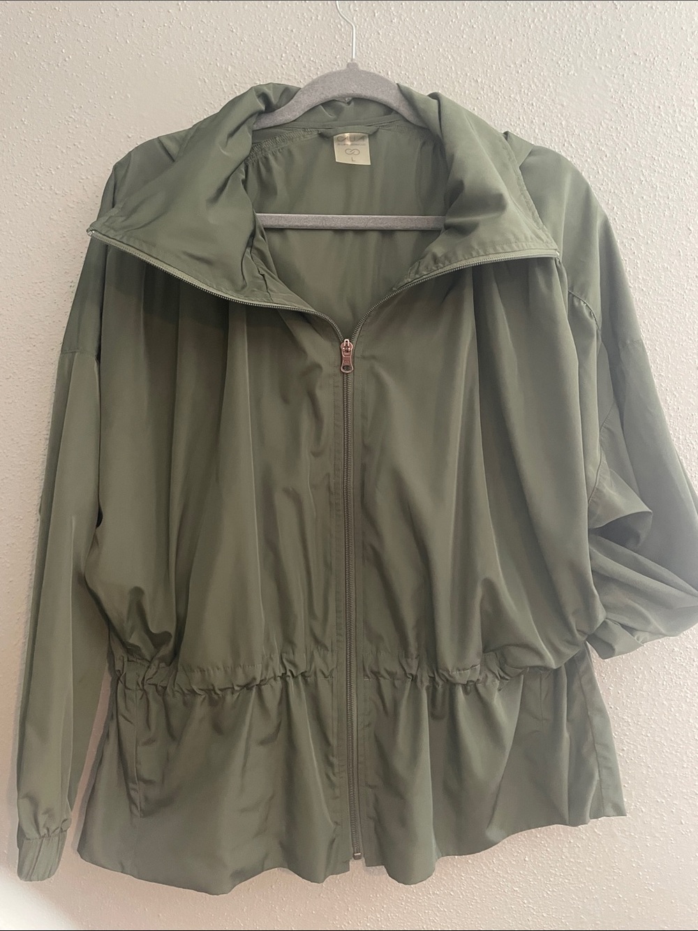 Calia Lightweight Olive Green Women’s Zip-Front Jacket